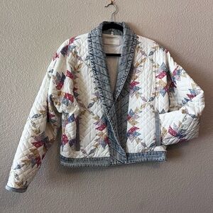 Blank NYC Quilted Patchwork Bomber Jacket, Size Medium